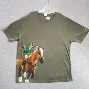 VINTAGE Legend of Zelda Men 2XL Green Early 2000s‎ Nintendo DS Ocarina of Time